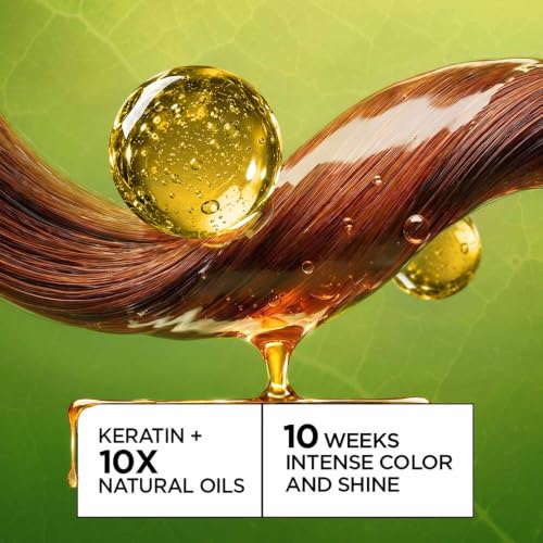 Image of Garnier, Hair Colouring Creme, Long-lasting Colour, Smoothness & Shine, Color Naturals, Shade: 1 Natural Black, 70ml + 60g | Ammonia-Free Hair Color | Infused With 10X Natural Oils + Keratin Serum | 100% Grey Coverage | Up to 10 Weeks Shine