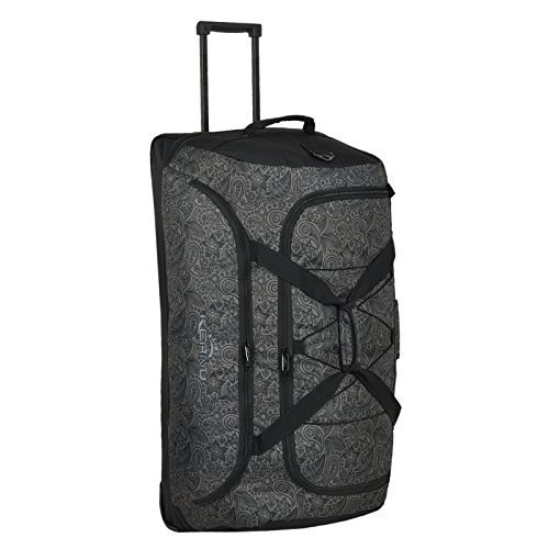 Reisetrolley Reisetasche KEANU XXL Trolley 120 Cruiser 100-135 Liter Volumen, Dehnfalte, Wäsche- Schuhfach, Kordelzug, Adressfach (Black Jacquard DLX)