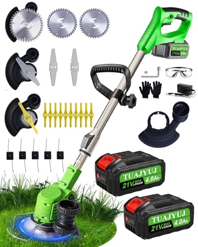 Electric Weed Wacker Cordless,4-in-1 Weed Trimmer/Lawn Edger, with 4 Types