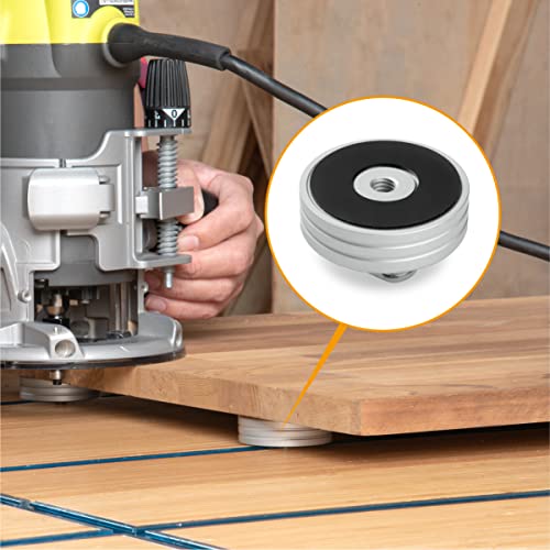 Image of POWERTEC 71669 Round T-Track Stop for Circular and Angle Work Pieces, T-Track Stop Block for Woodworking, Sanding, and Routing, 2PK