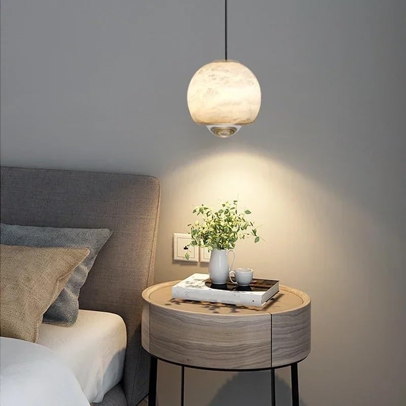Lampe suspendue marbre albâtre cold light pour chambre et séjour