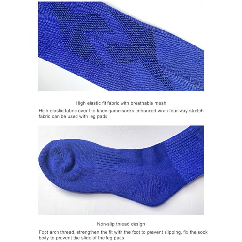 Hotfiary 3 Pairs Kids Soccer Socks Youth Boys Girls Athletic Socks Stripes Knee High Baseball Softball Sports Socks Men Women3