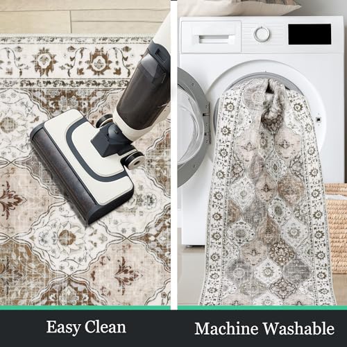 Hebe Rugs Hebe Hallway Runner Rug 2'X6' Washable Vintage Distressed Area Rugs Non Slip Laundry Rug Runner Boho Floor Carpet Runners For Hallways Entryway Laundry Room Kitchen Bathroom thumb #3