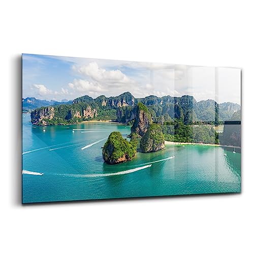 Peinture sur verre Île en Thaïlande Wallfluent pour salon moderne 120x60cm