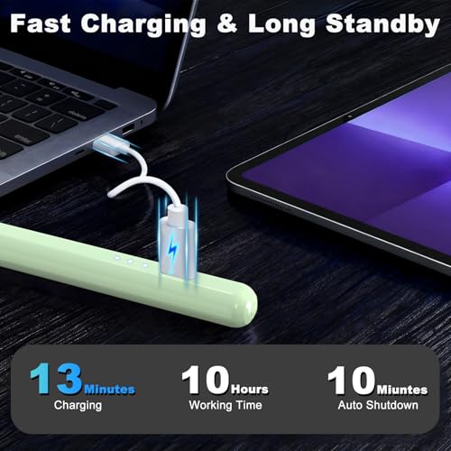 Image of Stylus Pen for iPad, 13 mins Fast Charging for Apple iPad Pencil with Palm Rejection, Compatible with 2018-2022 iPad Air 3 /4 /5, iPad mini 5 /6, iPad 6 /7 /8 /9 /10, iPad Pro 11 inch, iPad Pro 12.9 inch (Green)