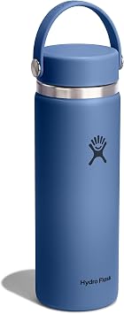 Hydro Flask Water Bottle - Insulated Stainless Steel - Wide Mouth Flex Lid, Non Spill, Leakproof and Refillable in 20 Oz Harbor Blue