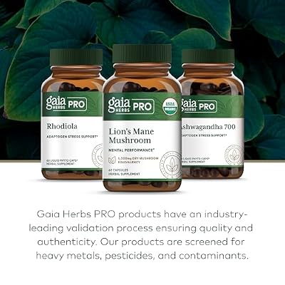 GAIA HERBS PRO Lion's Mane Mushroom - Supports Brain & Neurological Health* - Organic Mushrooms - Gluten-Free - 60 Capsules (30 Servings)