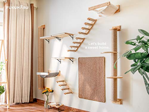 Image of FUKUMARU Cat Scratcher Mat, 23.6 X 15.7 Inch Natural Sisal Cat Scratch Mats, Horizontal Cat Floor Scratching Pad Rug with Sticky Tapes, Protect Sofa and Carpet (Brown-23.6 x 31.5 Inch)