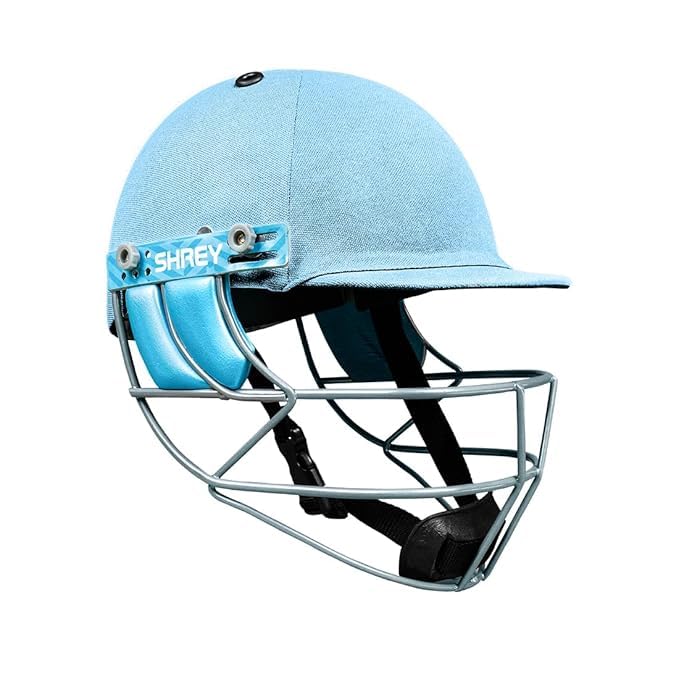 SHREY Cricket Helmet Match 3.0 Steel | Adjustable Grill Lightweight Durable Headguard (Sky Blue, M (58-61 cms))
