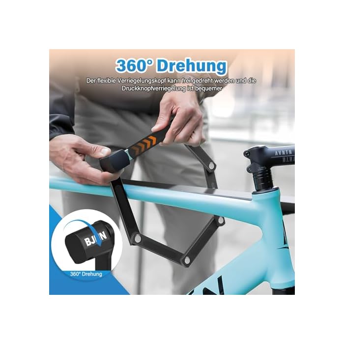 Folding Bike Lock, 80 cm 6 Knots Anti-Theft Bicycle Lock - Image 7