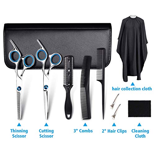 MAYCREATE--Professional-Hair-Cutting-Barber-Scissors-Kit-67-Inch-Hairdressing-Scissors-with-3-Combs-Haircut-Cloak-and-Hair-Clips-Hairdresser-for-Men-and-Women-9Pcs