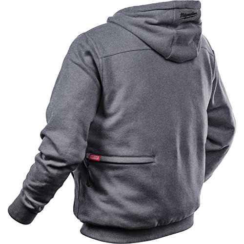 Milwaukee Heated Hoodie KIT M12 12V Lithium-Ion Front and Back Heat Zones - Battery and Charger Included - (Large, Gray)2