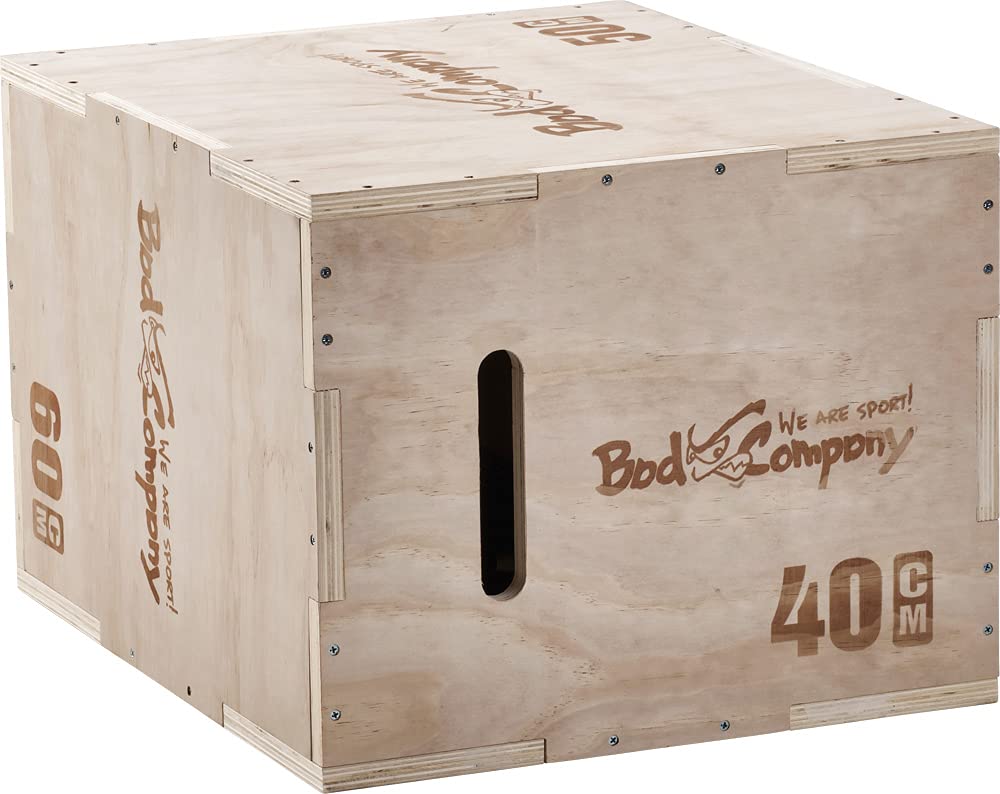 Bad Company Caja de salto I Plyo-Box 60 x 50 x 40 cm de madera para montar con una carga máxima de hasta 180 kg