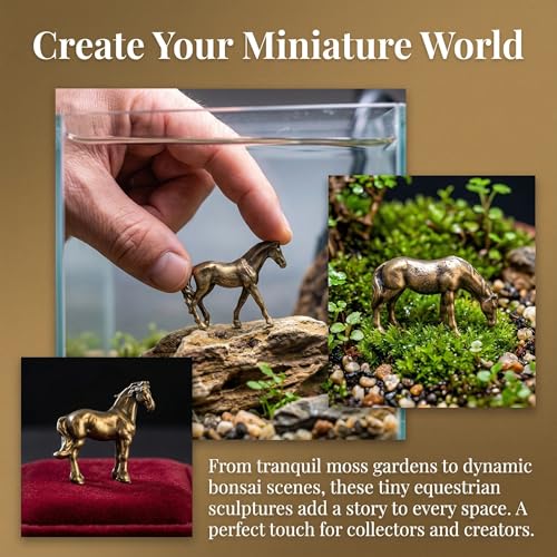 4 Piezas Estatuas de Ponis en Aleación de Cobre y Latón miniatura 7