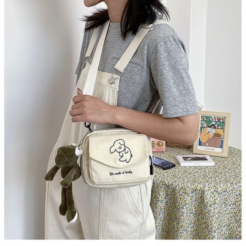 Shoulder Canvas Cute Large Capacity Bag Crossbody Handbag Women (Black)2