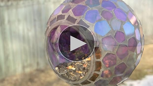 Amazon.com : Sunnydaze 6-Inch Glass Mosaic Hanging Bird