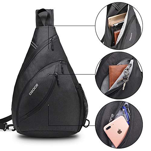 OSOCE Sling Bags, Cross body Left Right Handed Switchable Chest Bag for Sports (Black)