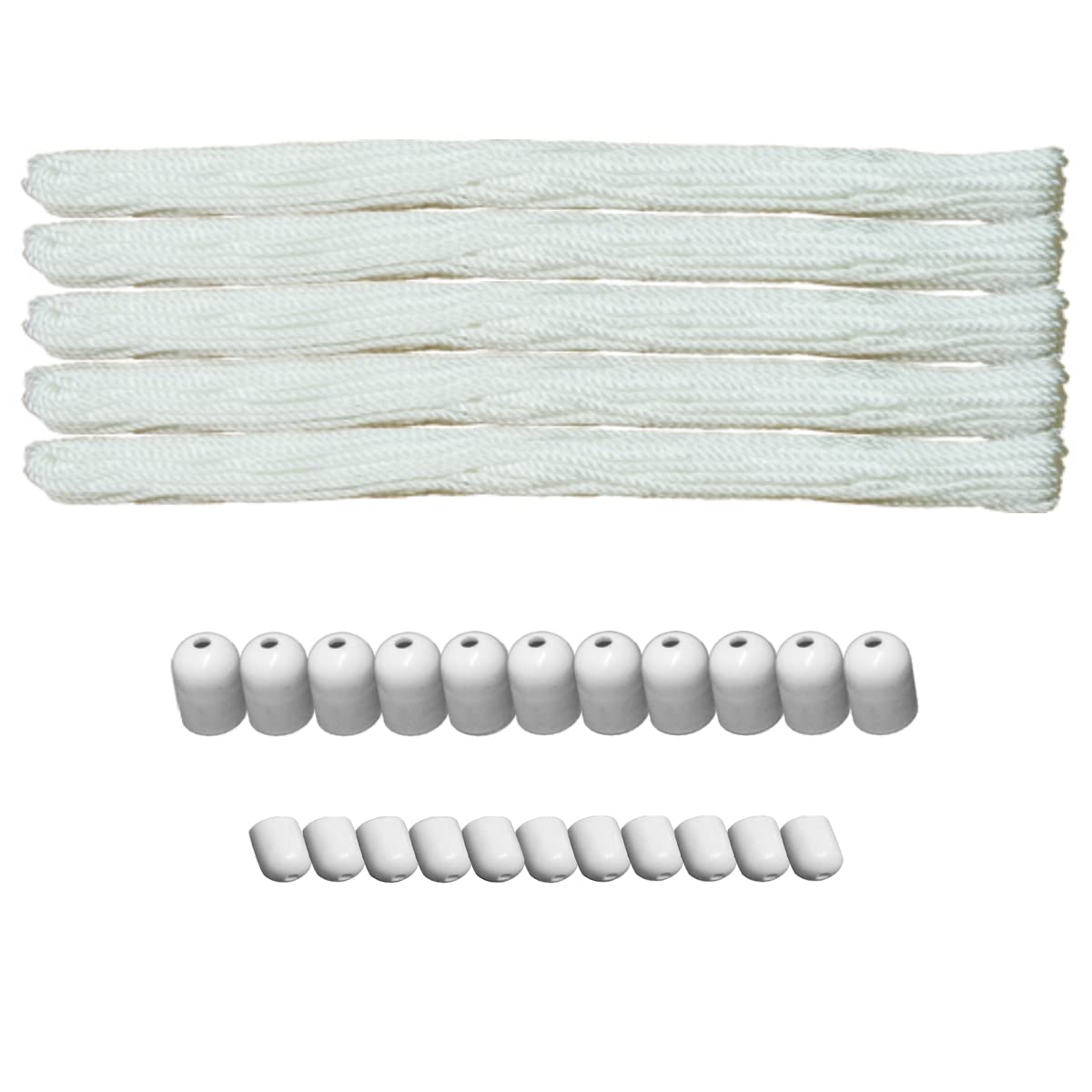Rainbow Drywell 5 Nylon Ropes, 11 ABS Pipe caps and 11 Rope Caps for Luxury Individual Drop-Down Ceiling Cloth Dryer Model -White
