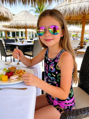 Image of Belovecol Girls Swimsuits 2Pcs Tankini Bathing Suit 4-16Y Bra Pads for 12Y+