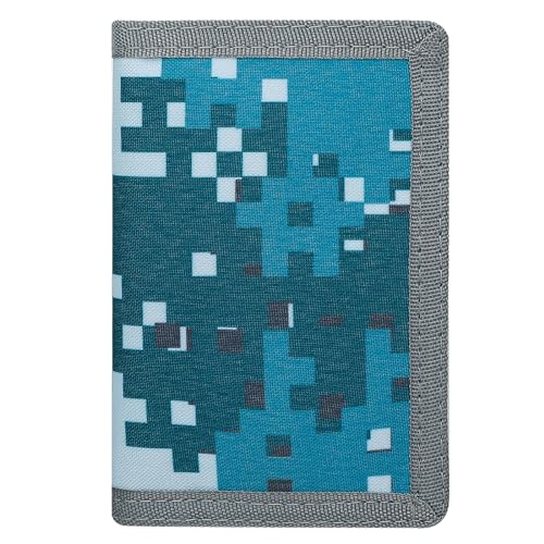 JONYEE Kids Wallets for Boys Ages 4-18 Trifold, Toddler/Youth Wallet for Boys with Zippered Coin Pocket and Card Holders, Novelty Wallet for Childrens Birthday Gifts - Digital Peacock Blue