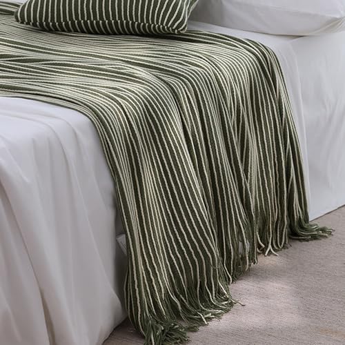 Couverture douce et confortable à rayures pour canapé chaleureux - 3