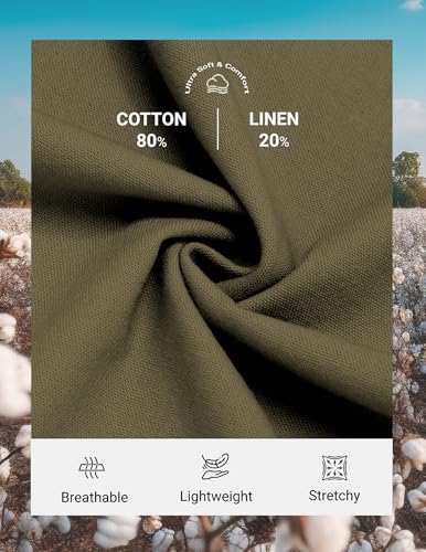 Image of COOFANDY Mens Cotton Linen Pants Casual Drawstring Summer Beach Pants Lightweight Linen Dress Trousers