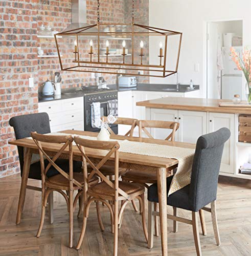 JONATHAN Y JYL7439B Pagoda Lantern Dimmable Adjustable Metal LED Pendant Classic Traditional Farmhouse Dining Room Living Room Kitchen Foyer Bedroom Hallway, 49 in, Antique Gold - Image 3