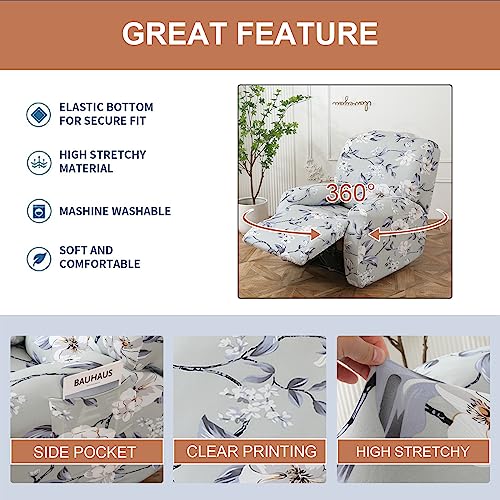 Image of Eco-Ancheng Recliner Slipcovers 4-Pieces Lazyboy Recliner Covers Recliner Couch Covers Recliner Chair Cover Non Slip Reclining Slipcovers with Storage Pockets Furniture Protector for Living Room