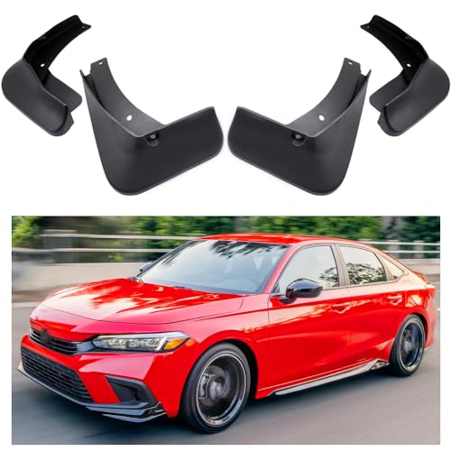Image of Mudguards Mud Flaps Splash Guards Fenders Compatible with 2022 2023 2024 Honda Civic Sedan, 4pcs Car Mudguard, Black