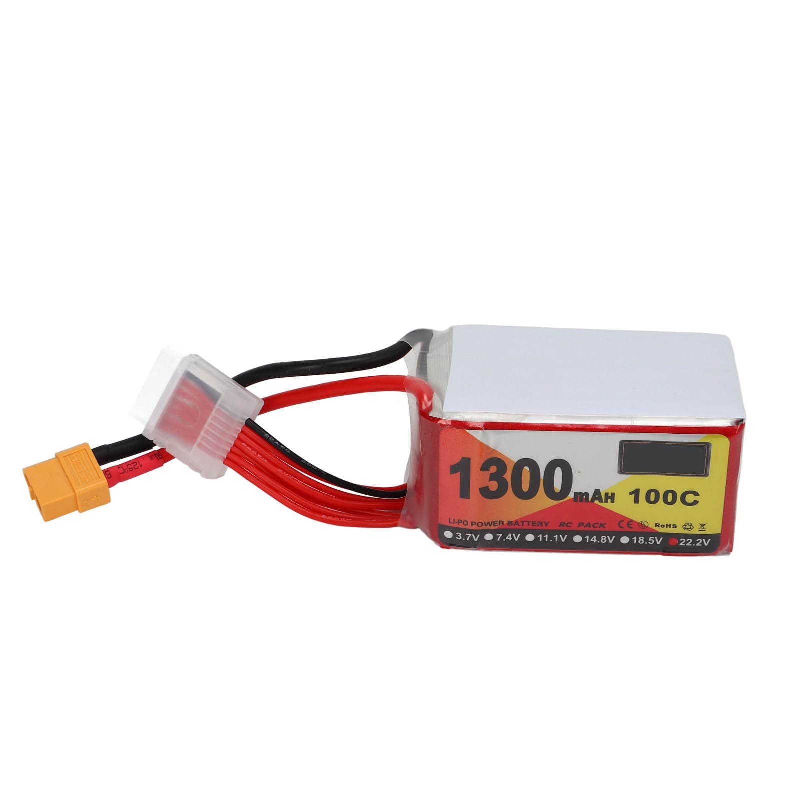 Batteria RC Lipo 22.2V 100C 1300mAh 6S Potente Batteria Al Litio per Quadricottero da Corsa FPV, Spina XT60