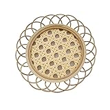 Juego de 5 bandejas de mimbre de bambú para alimentos de fiesta, decoración del hogar (estilo n.º 1)