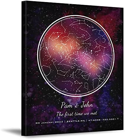BOTTEGAARTS Personalized Star Map with Couple's Names and Special...