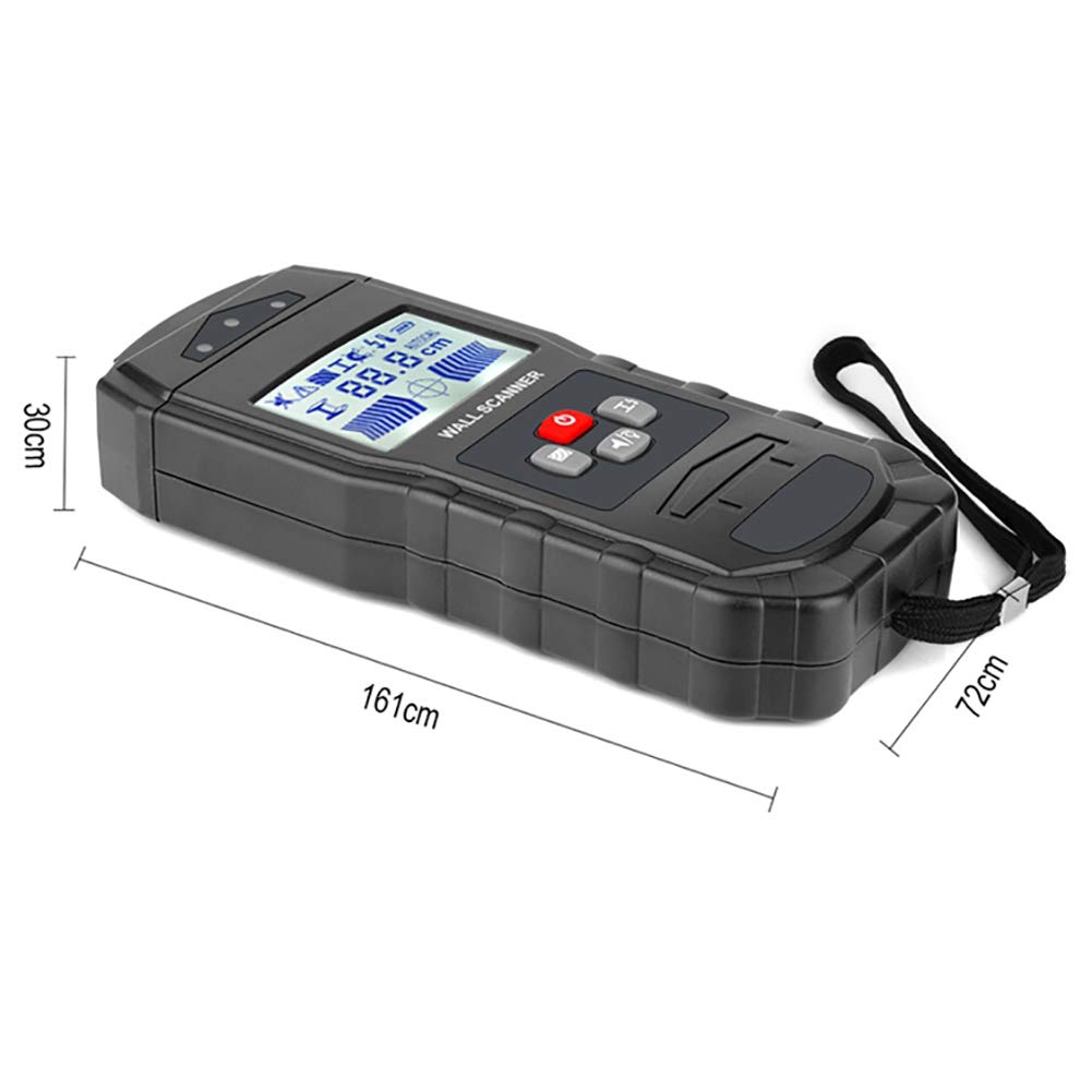 Buscador de pernos, detector de pernos, escáner de pared multifunción con pantalla LCD y advertencia de sonido para detección de pernos de cables de CA de madera de metal de hierro, batería 6F22 no i