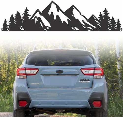 Vinyl Mountain Decal, Tree Sticker for Trunk Rear Premium Vinyl Graphic for Vehicle Badge or Emblem | Camper Van Accessories, Great Gift Idea for Camping, Hiking, Outdoor Adventure Enthusiast