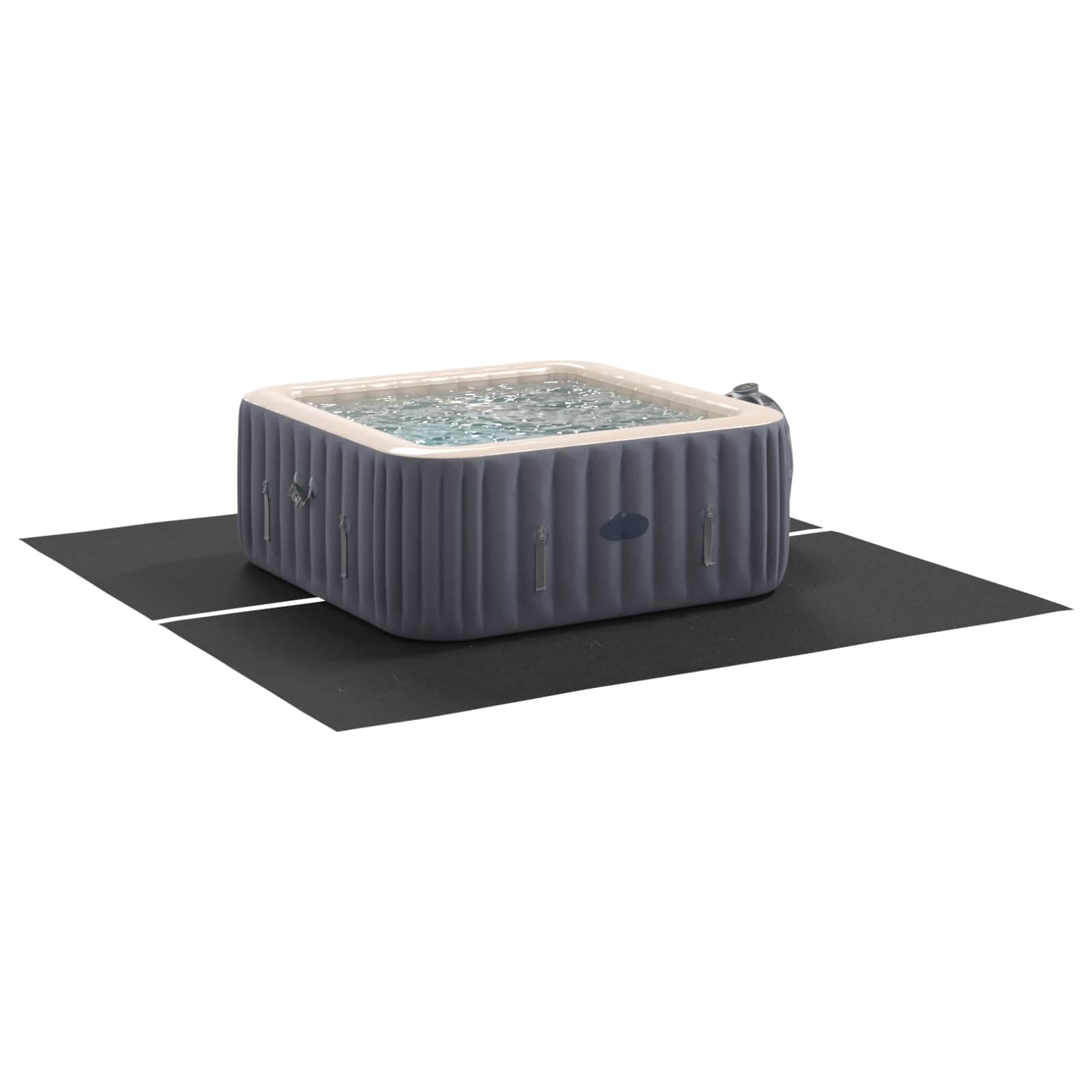 Tapis de Protection pour Piscine 274 x 274 cm Tissu Non tissé résistant extérieur Protection Sol étanché pour Jacuzzi Spa Bassin Saison Estivale