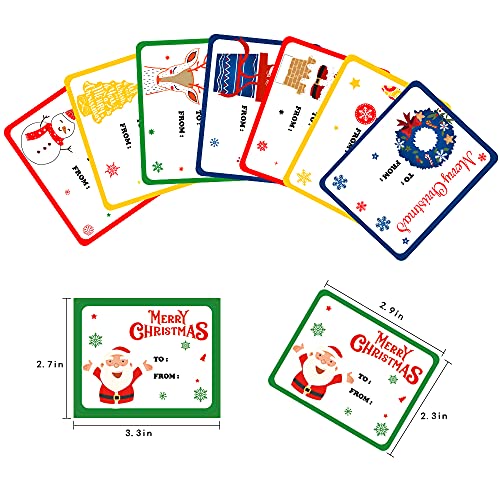 Diydec 120Pcs Christmas Gift Tags Sticker Self Adhesive Christmas Paper Present Name Labels For Holiday Present #TOP2