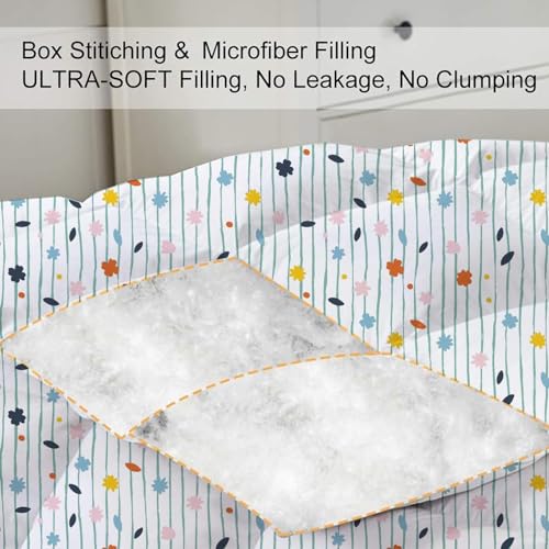Image of Comforter for King Bed - Extra Warm & Thick Winter Blanket | Ultra Soft & Lightweight Quilt | 300 GSM Duvet Insert - Ray of Flowers (102x108 Inch)