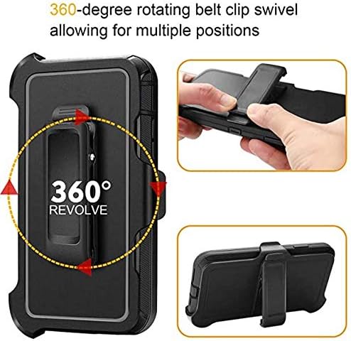 Miniatura 4 de Funda para iPhone 11 con funda de clip para cinturón y 2 protectores de pantalla, protección completa, resistente, a prueba de golpes, funda