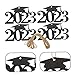 COMPUKAS 30pcs Glitter Graduation Favor Tags Decorative Cutouts for Graduation Table Centerpieces Reusable Bottle Decor for Party Decorations and