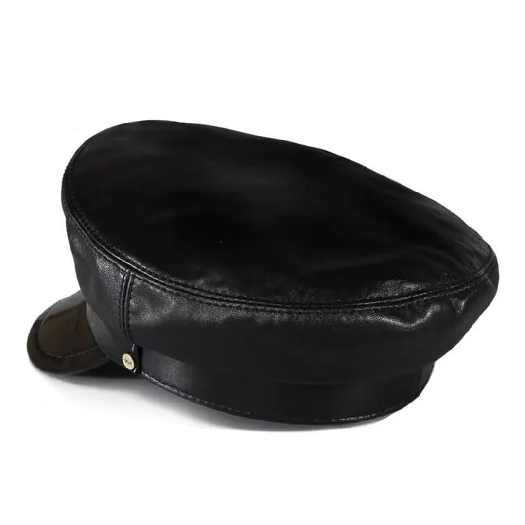 Sombrero unisex de piel 100% auténtica para mujer, para invierno, cálido, para exteriores, primera capa, piel de oveja, sombrero militar
