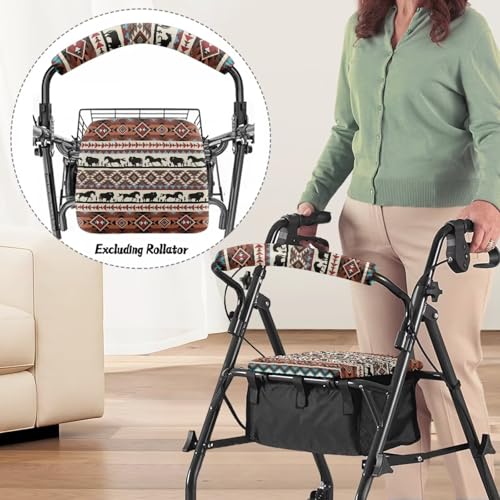 Image of Tribal Horse Rollator Walker Seat and Backrest Covers Easy to Install Accessories for Rollator Walkers Universal Walkers Seat Covers for Seniors Women Men