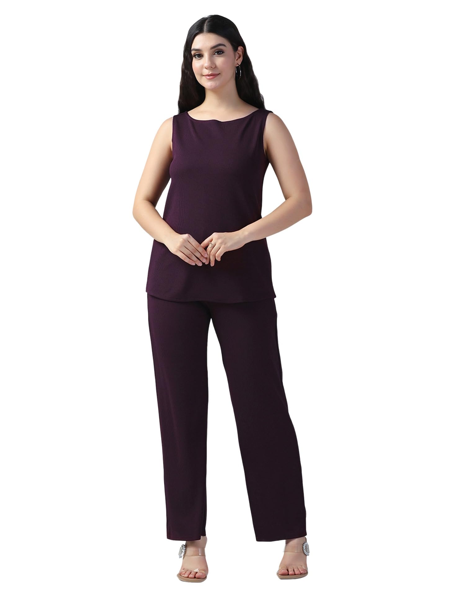 selvia Women's Tops and Trouser Co ord Set| Ribbed Lycra Dress for Woman Stylish-picture-49