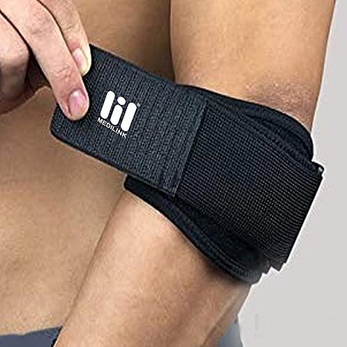 Image of MedilinkTennis elbow support strap for men and women gym workout - elbow brace strap, elbow protector with Compression Pad,elbow support for badminton (1 pc)