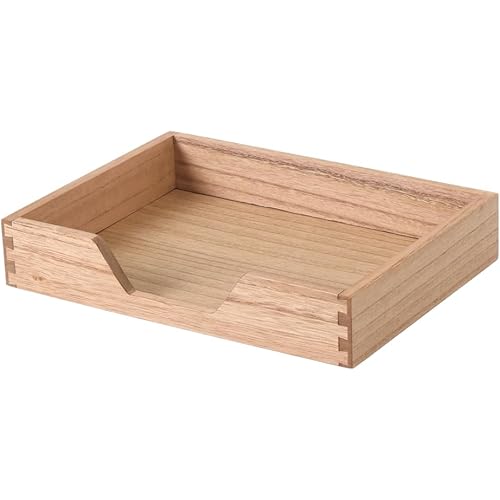 DDYURI Wood Letter-Size Tray for Office Desktop Organizer - Wooden Front-Load Documents Tray for Mail, Paper, File, Magazine, Pen,Notebook Storage Paper Holder Trays Light(DGTU-LT)