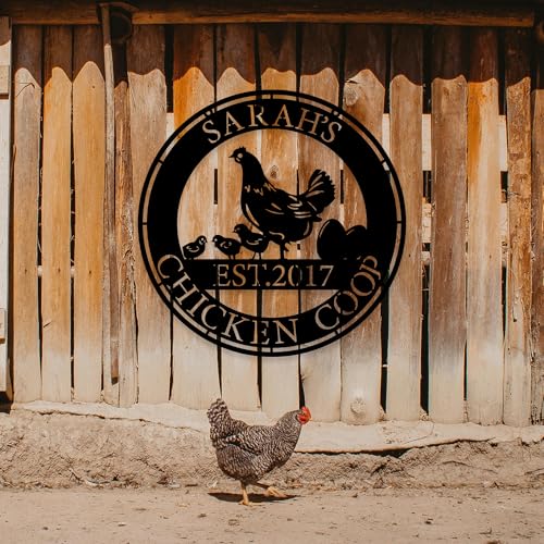 Personalized Metal Coop Sign, Custom Chicken Name Sign, Personalized Fluffy Butt Hut Chicken Sign, Chicken Metal Signs for Outdoor, Barn Wall Sign, Chicken House Decor Gifts For Chicken Lovers, Chic