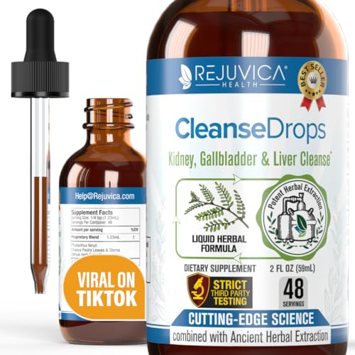 Cleanse Drops - Advanced Kidney & Gallbladder Cleanse Support Supplement - Liquid Delivery for Better Absorption - Chanca Piedra used in Amazonian Rainforest
