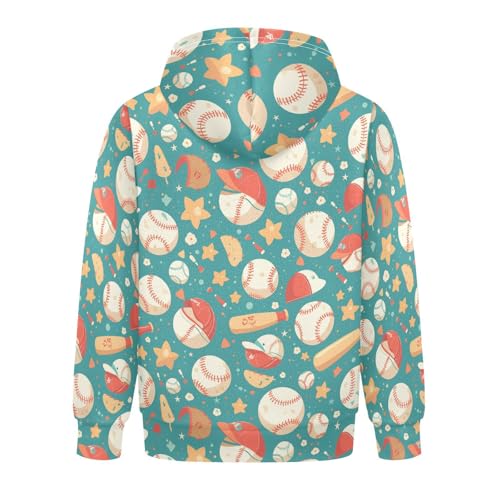 KLL Baseball Pattern Toddlers and Girls' Sweatshirt Crewneck Pullover Hoodie with Kangaroo Pocket2