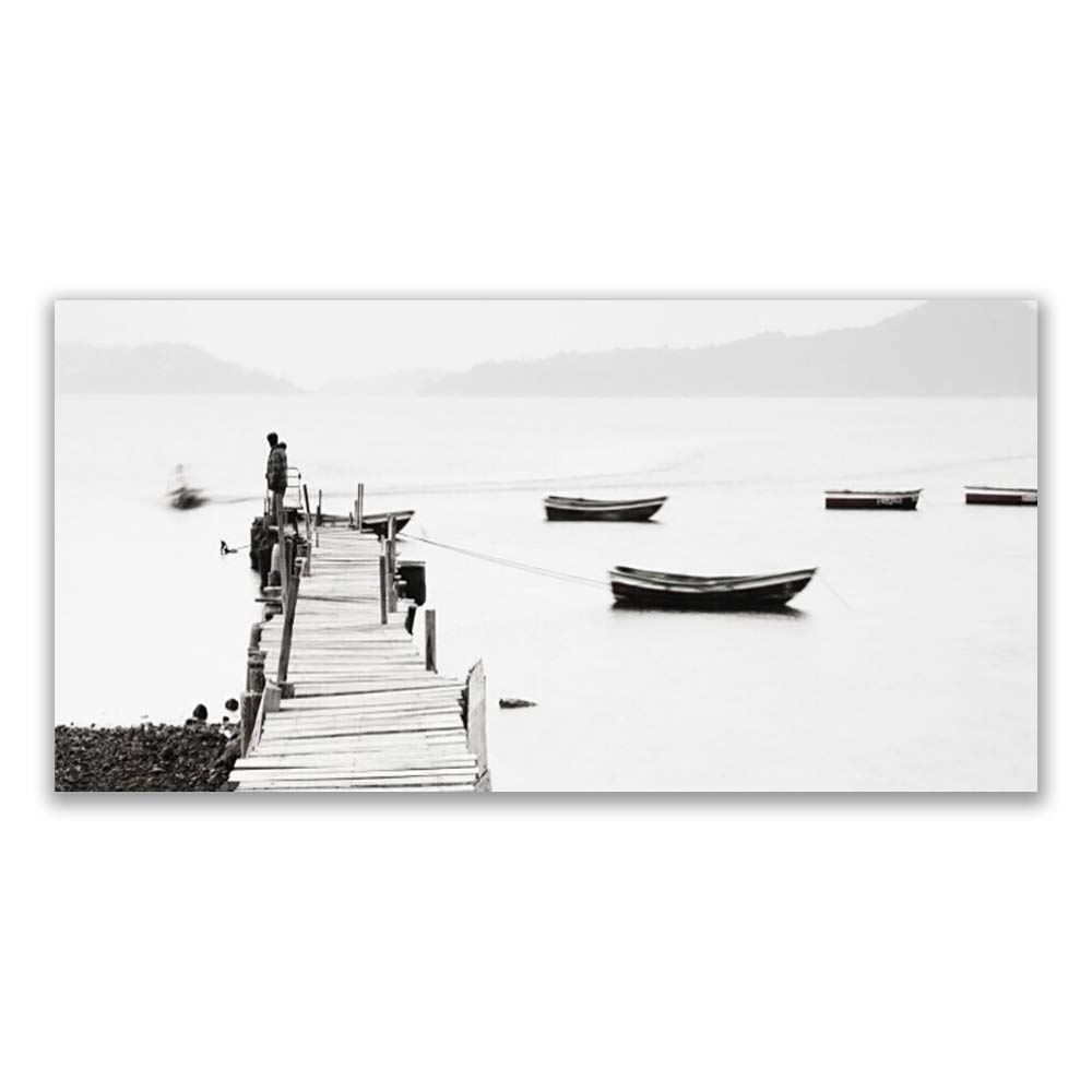 Toile imprimée design d'architecture et bateaux pour une déco haut de gamme