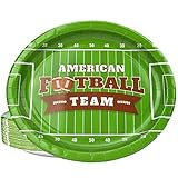 50 Count Football Party Decorations Plates, 12 inch Oval Large Super Bowl Disposable Paper Plates for Dinner Dessert Football Theme Gameday Sports Fans Birthday Tailgate Parties Supplies Tableware