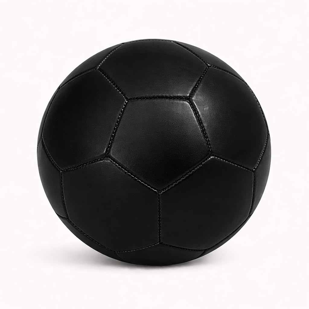 Black Soccer Ball, Size 5, Synthetic PVC Cover, 32 Panel, Reinforced Seams, Butyl Bladder, 300-350 g-image-31
